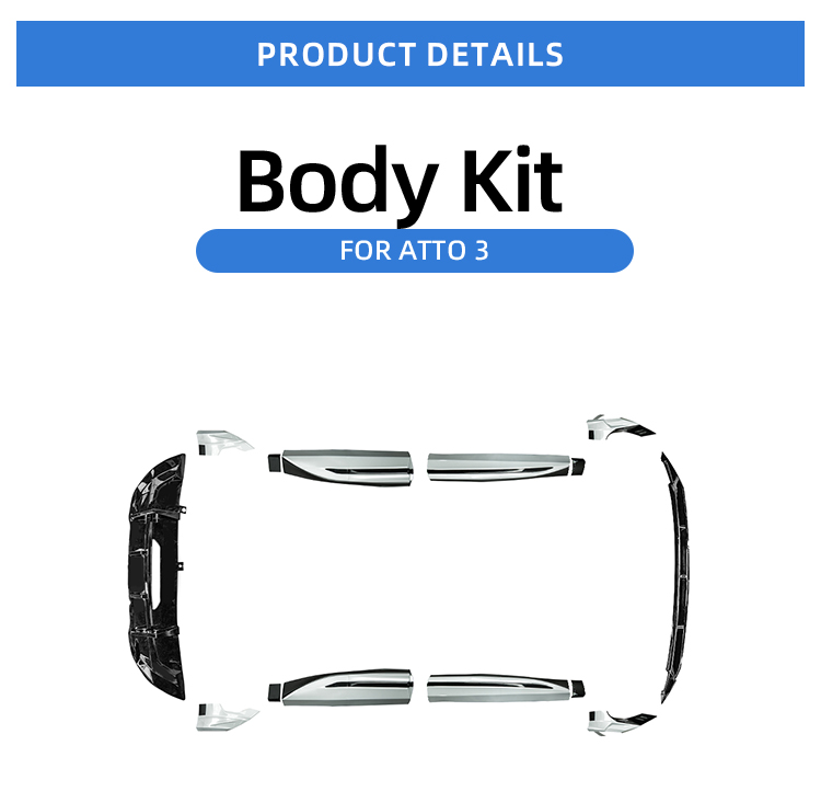 Exterior Accessories PP Plastic Car Body Kit Bodykit Bull Bar Side Skirts Rear Bumper For BYD ATTO 3 Yuan Plus Accessory manufacture