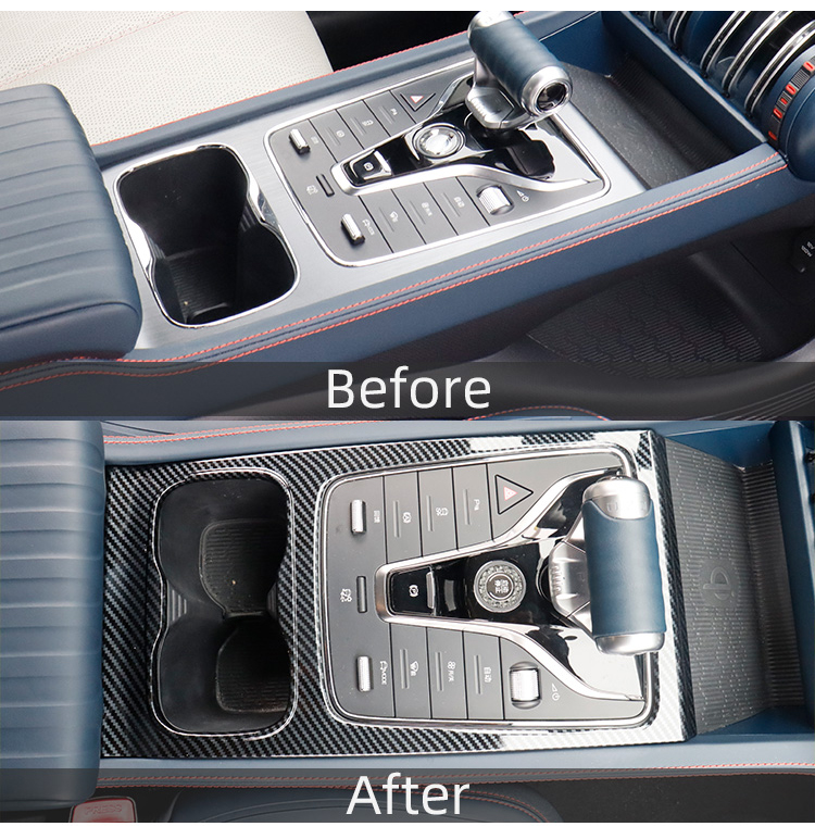 Car Interior Accessories ABS Imitate Carbon Gear Switch Cover Gear Shift Box Holder Panel Cover For BYD Atto 3 Yuan Plus factory