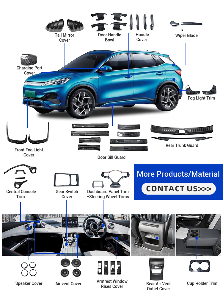 Car Exterior Body Kit Rear Trunk Spoiler Yuan Plus Accessories Tail Wing ABS Plastic Rear Spoiler For BYD ATTO 3 manufacture