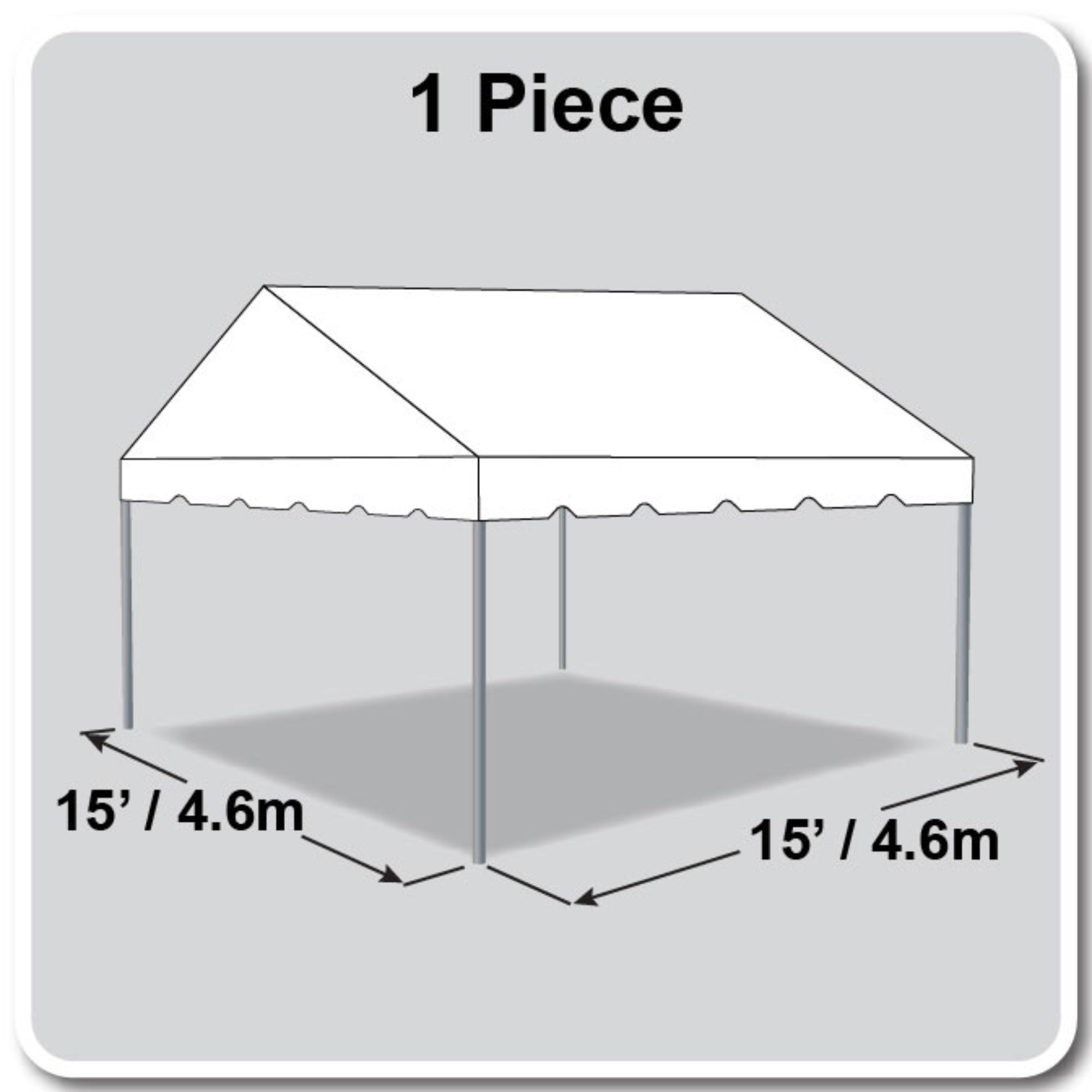 15' X 15' Gable Frame Tent / one piece tent top, Complete