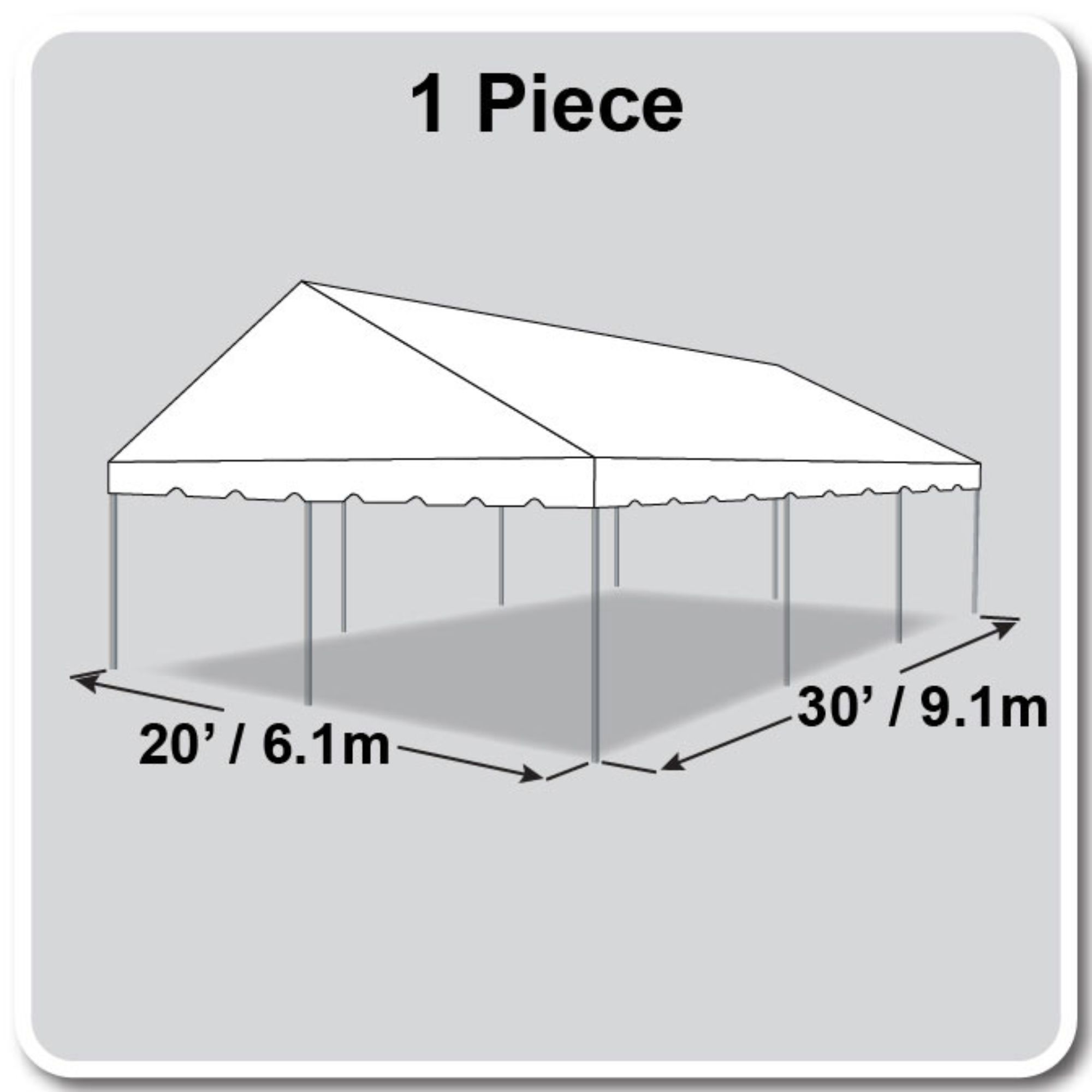 20' X 30' Gable Frame Tent / one piece tent top, Complete