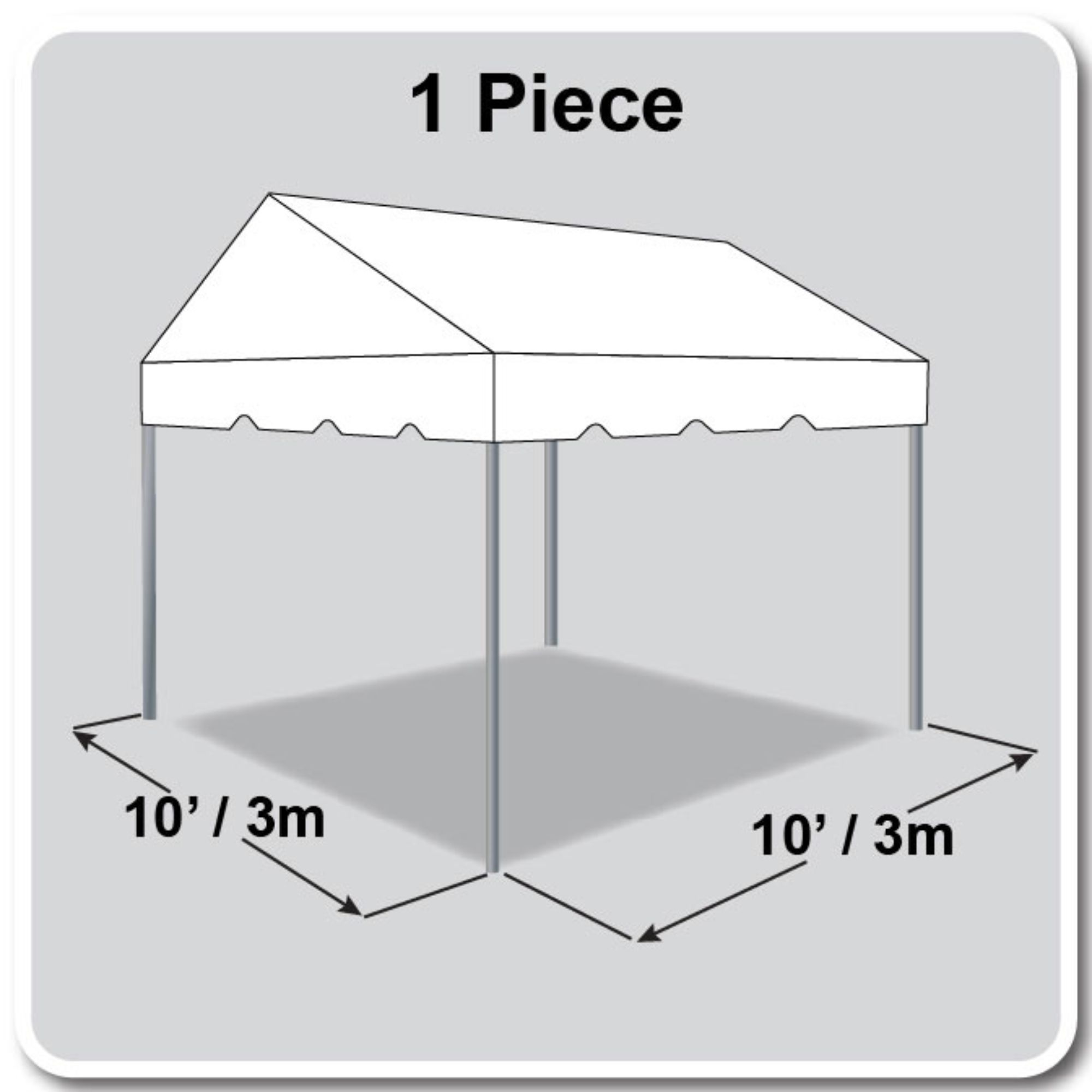خيام إطار جبلي بحجم 10' X 10' / سقف خيمة قطعة واحدة، كاملة