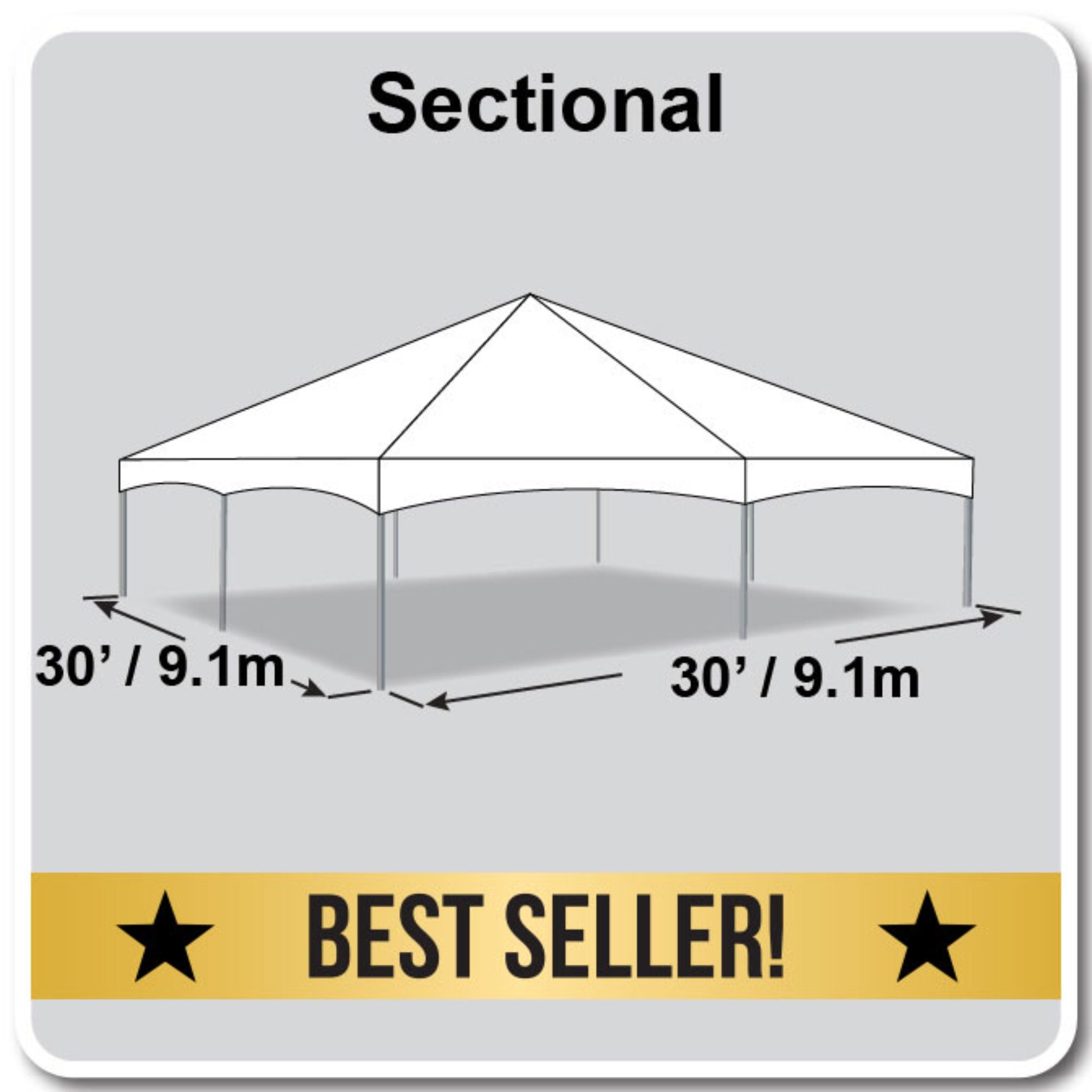 30' X 30' Master Frame Tent / sectional tent top, Complete