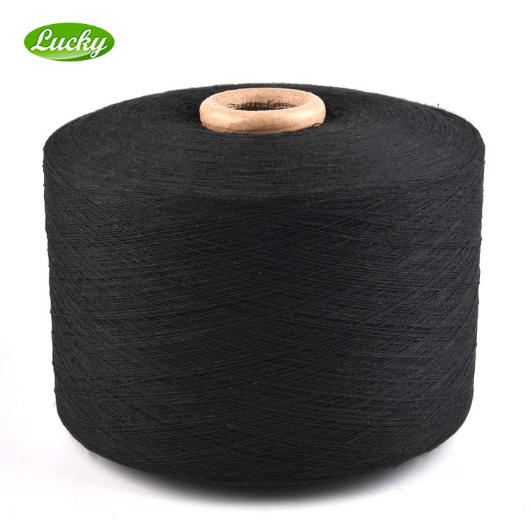 Lucky recycled regenerated NE10S, 12S black tc weaving yarn for weaving cotton carded weaving yarn 201 for weaving supplier