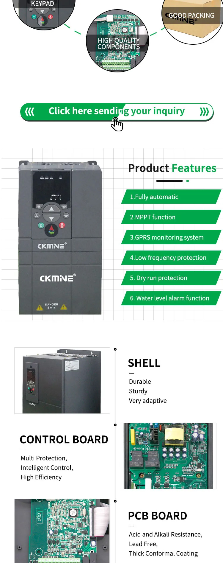 Cheap Price Dc Ac 220v Single Phase Solar Pump Inverter Drive High Quality 0hz-400hz 200v 380v Ip20 1.5kw Smart Solar VFD details