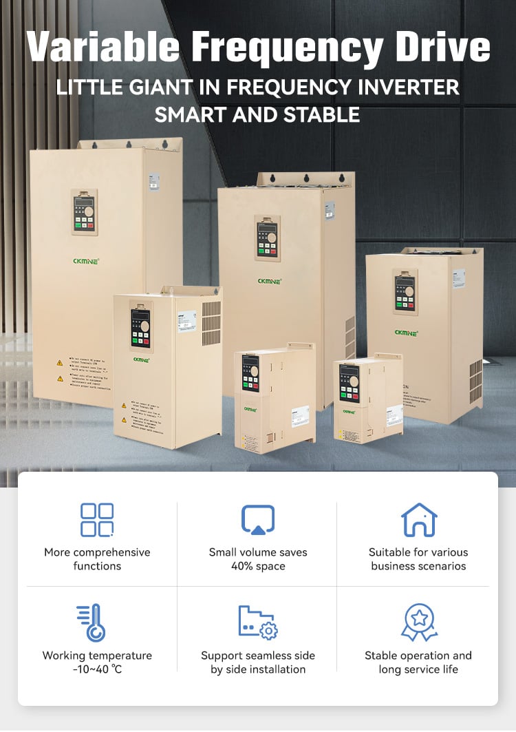 CKMINE KM580 Factory Price 2.2kW 3HP Motor Inverter Variable Frequency Driver 380V 3phase to three phase Speed Control VFD factory
