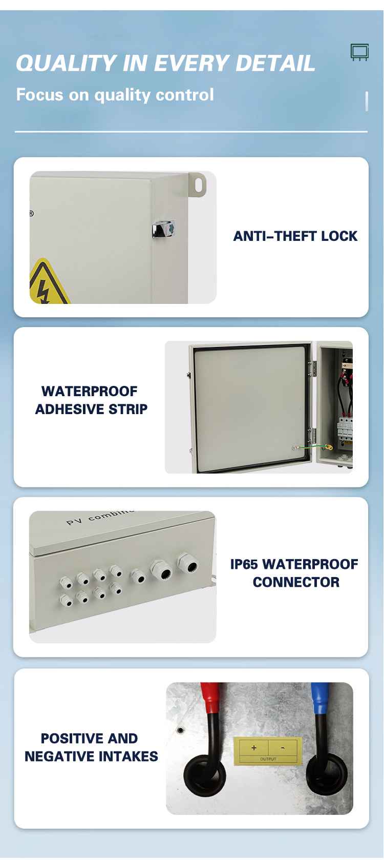 CKMINE 4 in 1 out Waterproof Combiner Box 1000V DC Combination Photovoltaic Solar Pv Array with 4 String for Control System manufacture