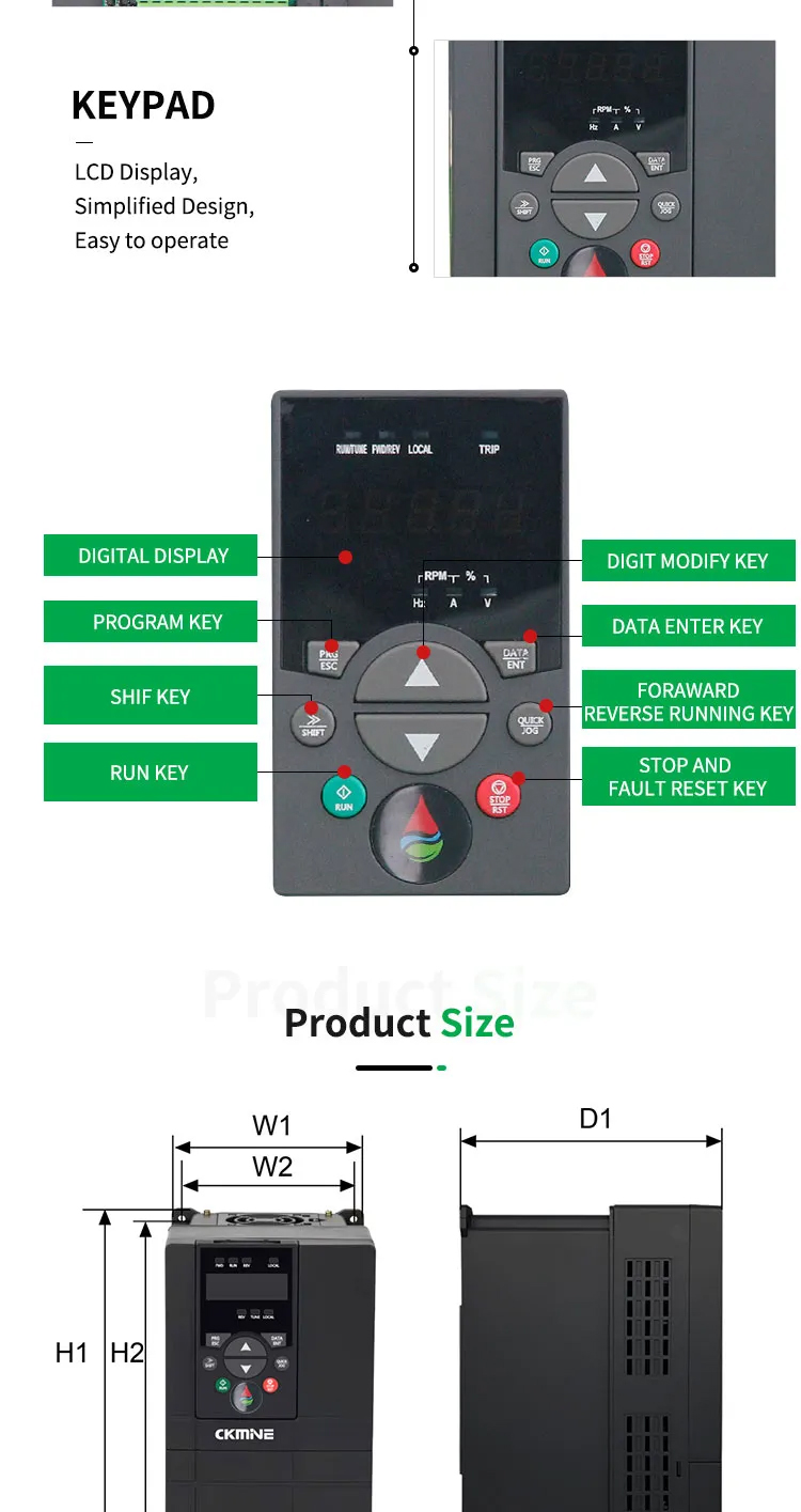 Cheap Price Dc Ac 220v Single Phase Solar Pump Inverter Drive High Quality 0hz-400hz 200v 380v Ip20 1.5kw Smart Solar VFD supplier