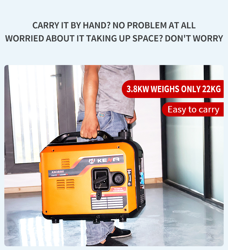 product portable 3200w silent inverter generator 230v european plug single phase 2 8kw rated power camping home use gasoline fuel-7