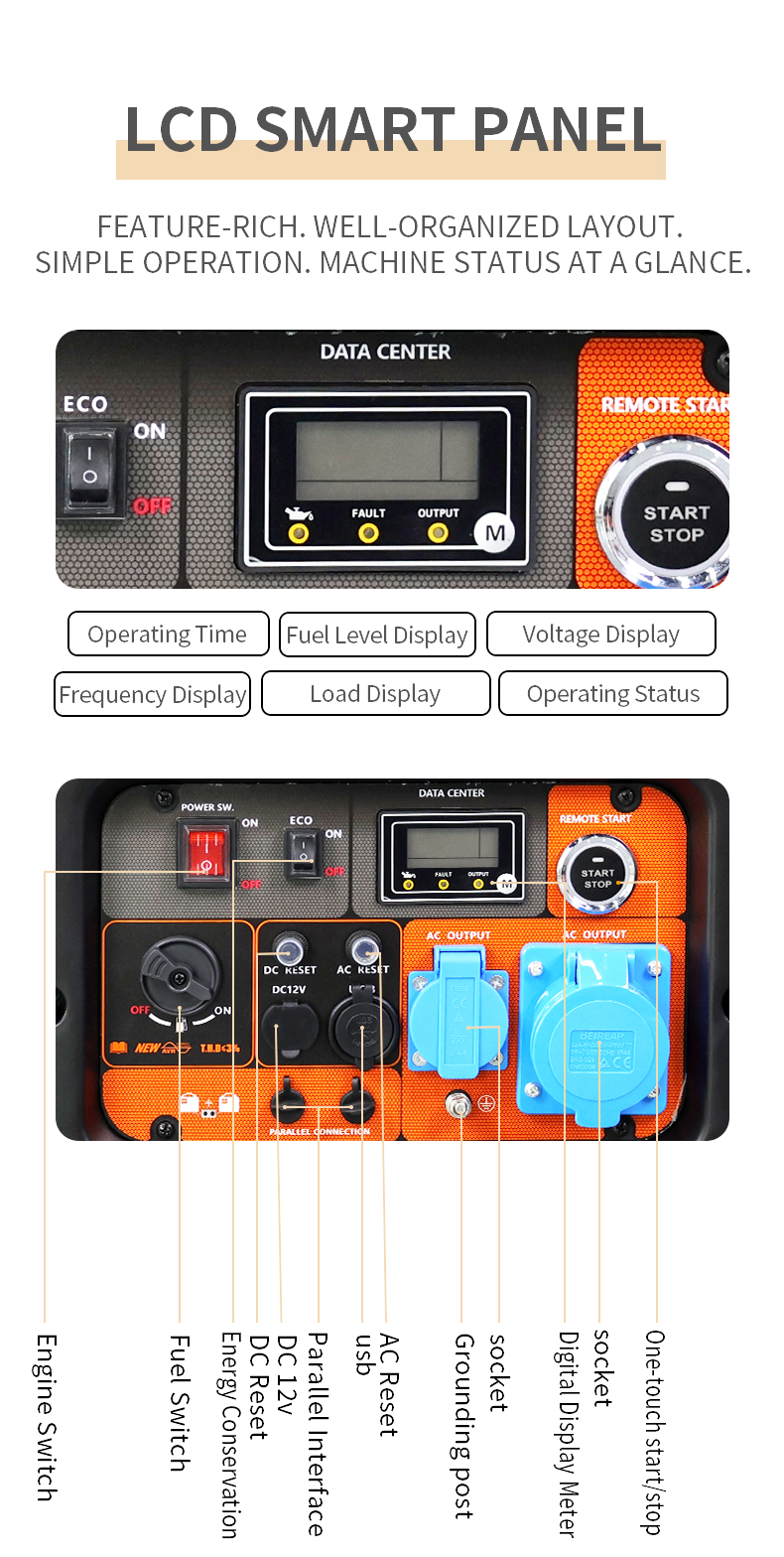 product gasoline inverter silent generator electric start 4kw 50hz portable home emergency generator-12