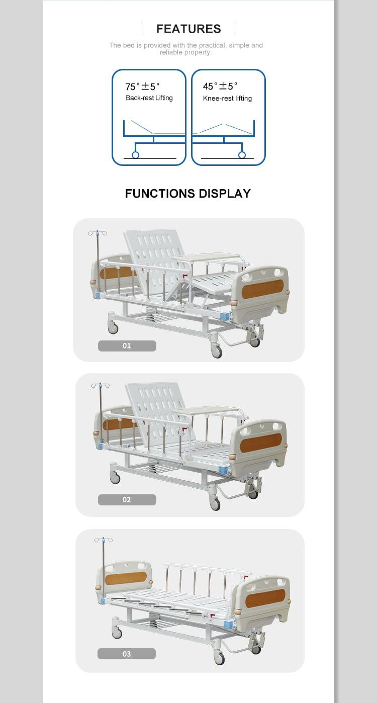 Yc-t2611k Youngcoln Professional Manufactures Adjustable Medical Bed Cheap Price ABS Foldable Hospital Bed Manual details