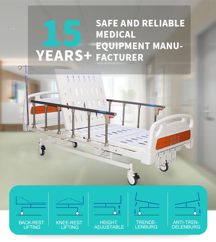 Yc-t5611L Youngcoln Manufacture Medical Bed Cheap Price Trendelenburg Position Manual Hospital Bed with Manual 4 Crank details