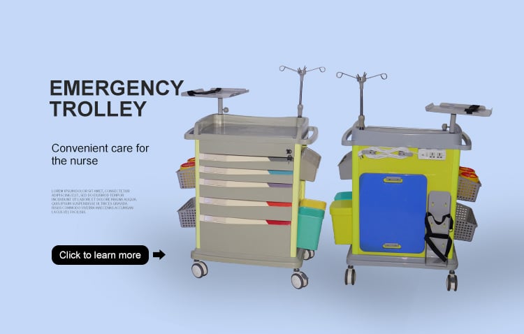 BDT212 Hospital Patient ABS Medical trolley Nursing Treatment Emergency Trolley Medical details
