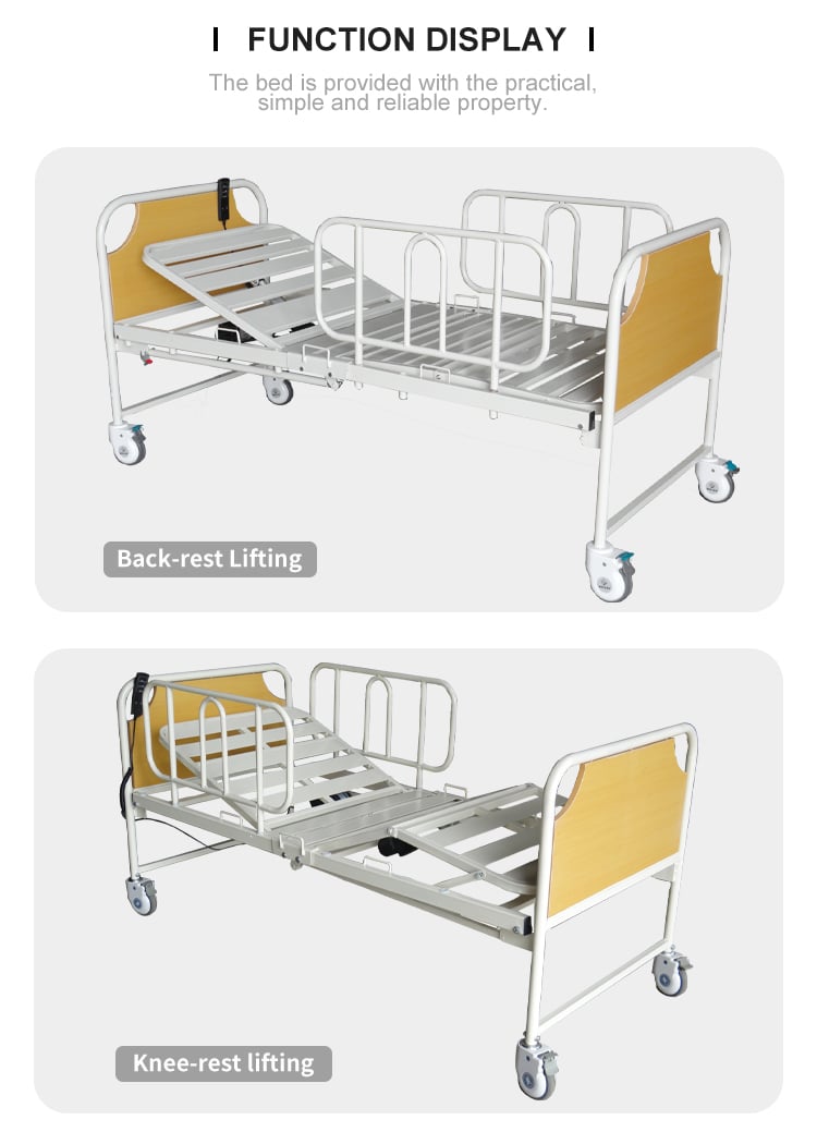 Yc-e2611L(II) Factory Cheap Hospital bed 2 Section Folding Metal Bed Hospital Folding Bed factory