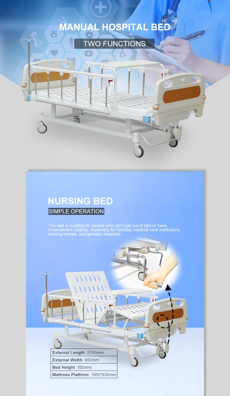 Yc-t2611k Youngcoln Professional Manufactures Adjustable Medical Bed Cheap Price ABS Foldable Hospital Bed Manual supplier