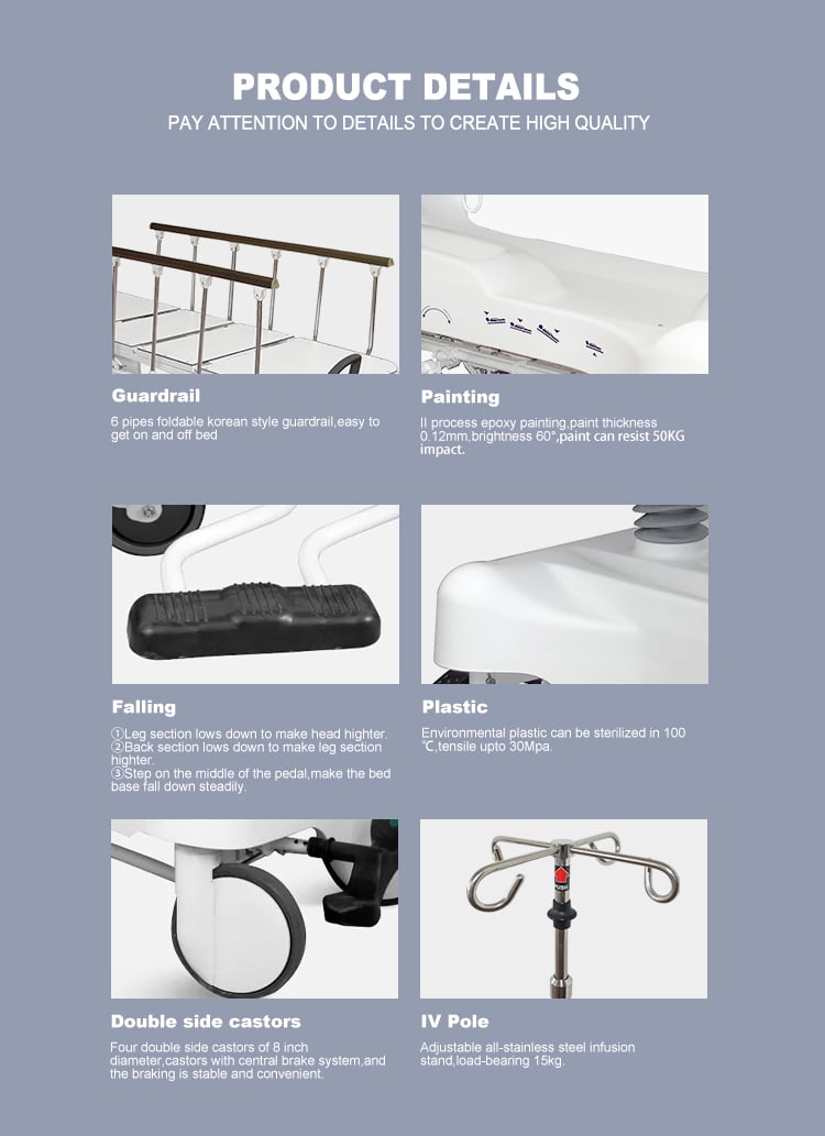 Bdec00 Professional Manufacture Medical High Quality Hydraulic Stretcher Trolley with Scale for Hospital manufacture