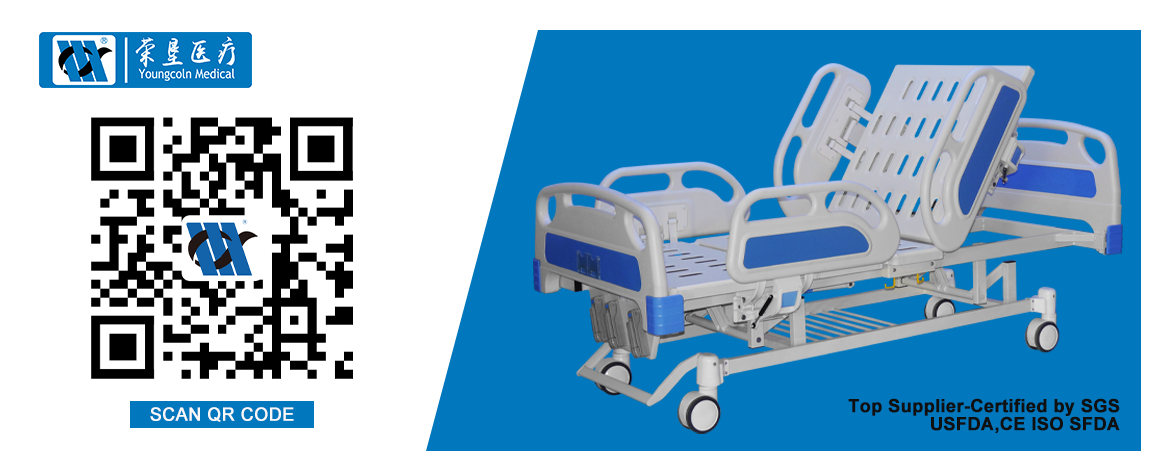 Yc-t2611k Youngcoln Professional Manufactures Adjustable Medical Bed Cheap Price ABS Foldable Hospital Bed Manual factory