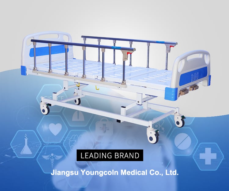 YC-T3611L(I) Hot selling hospital equipment 3-crank manual medical hospital bed for clinic details