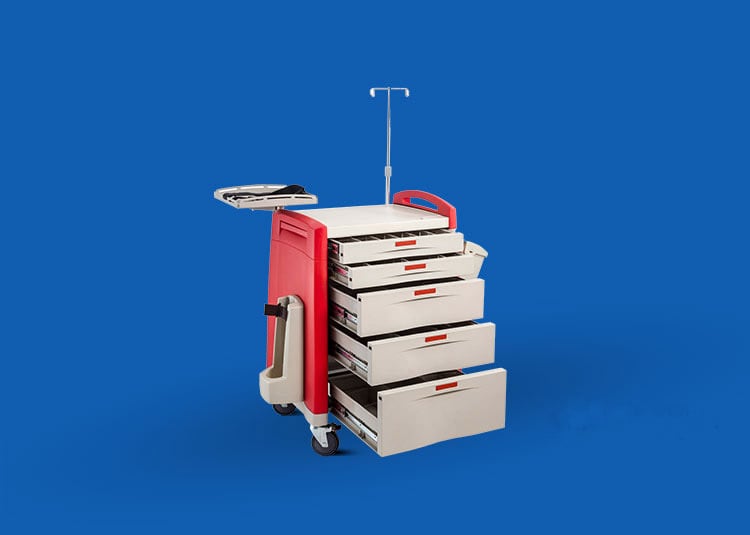 Luxurious Abs Plastic Medicine Medical Cart Emergency Treatment Trolley For Clinic Hospital Medical Crash Cart details