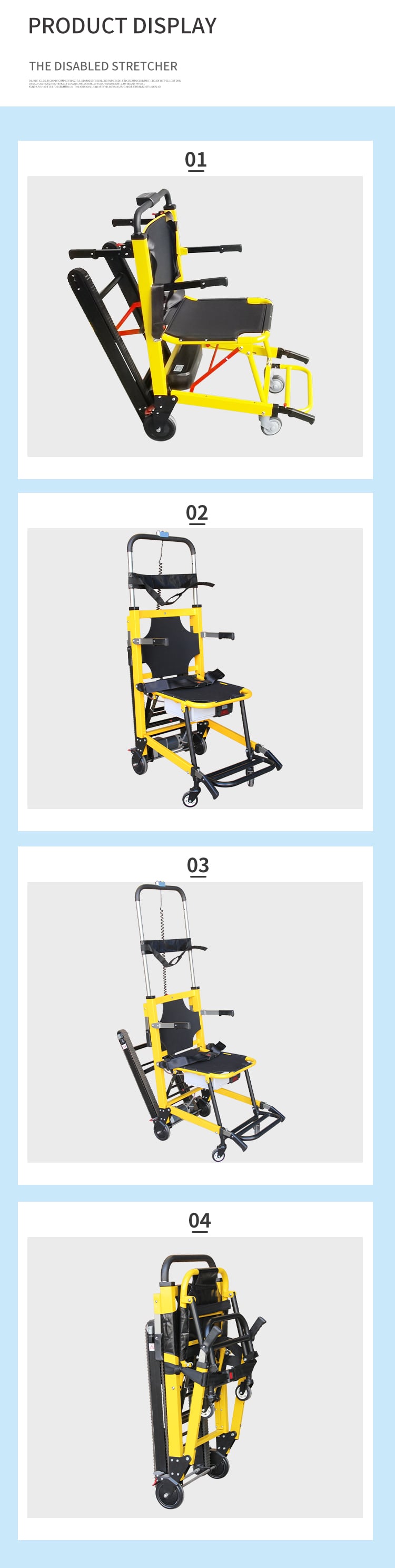 BDST210 Medical Cheap Emergency Evacuation Stair Climbing Wheelchair Aluminum Alloy Foldaway Stretchers Electric Stair Climbing factory