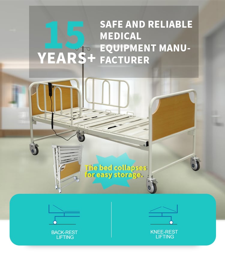 Yc-e2611L(II) Factory Cheap Hospital bed 2 Section Folding Metal Bed Hospital Folding Bed details