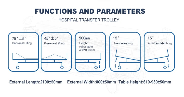 Bdec00 Professional Manufacture Medical High Quality Hydraulic Stretcher Trolley with Scale for Hospital supplier