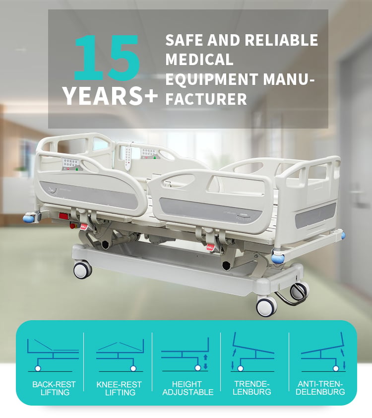 Yc-e5618k(I) Professional Manufacture Cheap Prices 5 Functions Electric Medical Hospital Beds Certificate CE ISO details