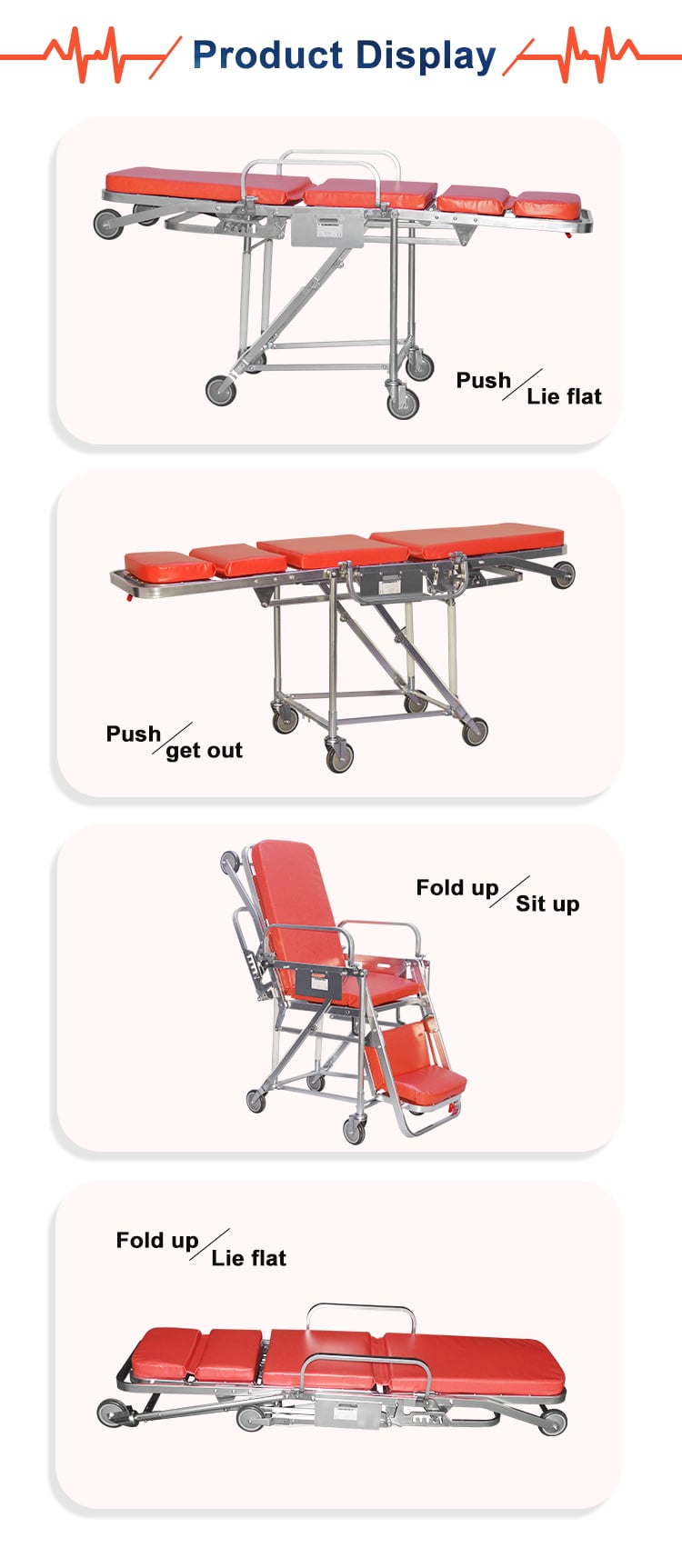 BDTT202 Used For First-Aid Best Quality Hospital Used Ambulance Stretcher Bed Ambulance Chair Stretcher For Sale factory