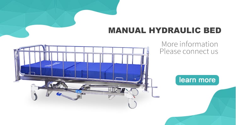 Yc-t4611K Hydraulic Five-function Manual Crank Trendelenburg Position Stainless Steel Hospital Bed factory