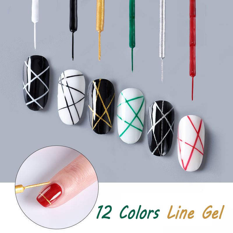 MANNFI DDP Service Factory Nail Painting Art Gel Polish Soak Off Uv Led 12 Colors Drawing Liner Gel Set Nail Product details