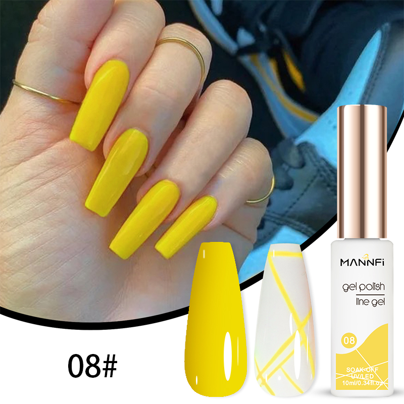 MANNFI DDP Service Factory Nail Painting Art Gel Polish Soak Off Uv Led 12 Colors Drawing Liner Gel Set Nail Product manufacture