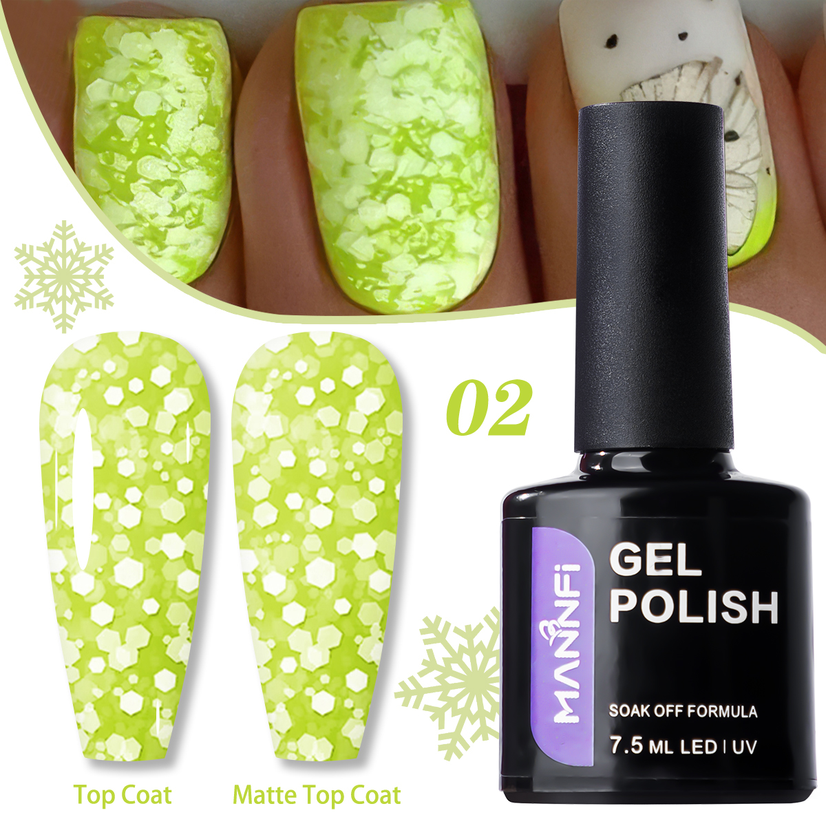 product mannfi factory top quality cheap price nail suppliers long lasting uv gel nail polish snowflake in stock 8 colors-6