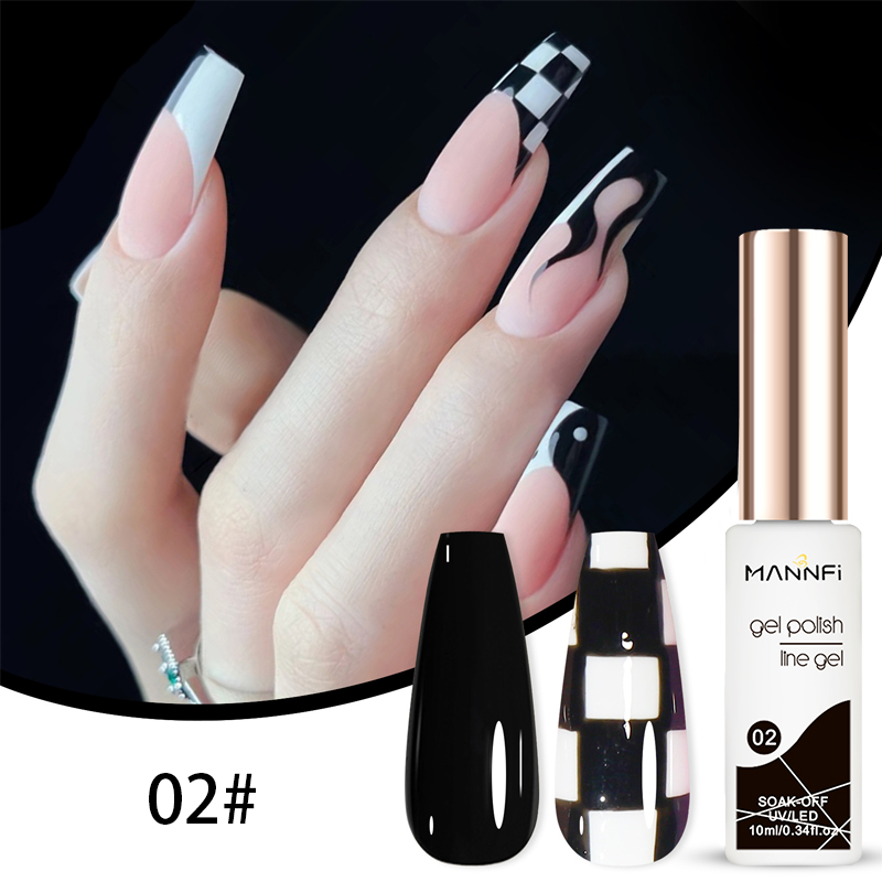 MANNFI DDP Service Factory Nail Painting Art Gel Polish Soak Off Uv Led 12 Colors Drawing Liner Gel Set Nail Product manufacture