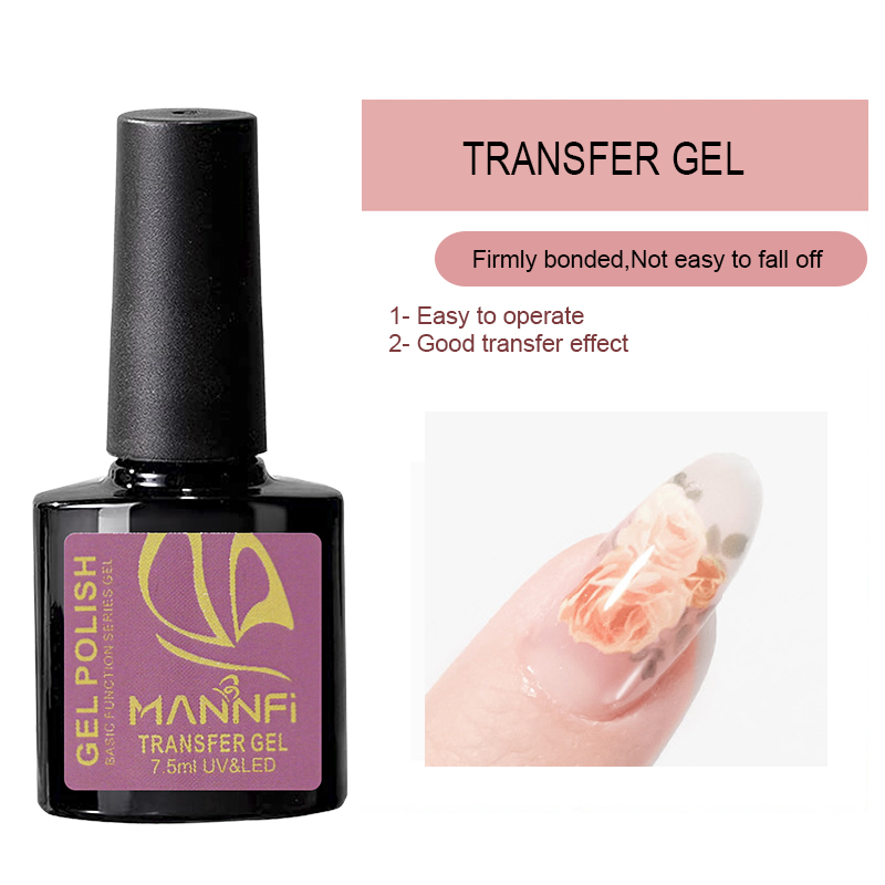 product nail supplier custom logo nail art long lasting function gel polish uv led nail transfer gel top coat base gel-7