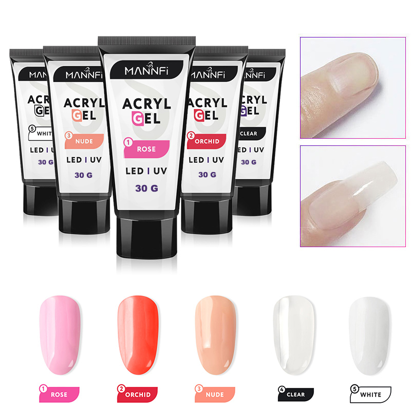 MANNFI Nail Product Non Form 15ml Cosmetics UV Acrylic Poly Gel Nail Kit 6 Colors Extend Gel For Nail Salon factory