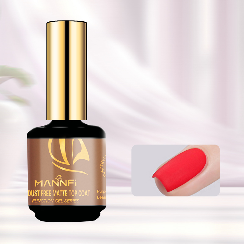 MANNFI Factory Top Quality Cheap Price Long Lasting Base Coat Super Shine Top Coat UV Gel Nail Polish Matte Top Coat supplier