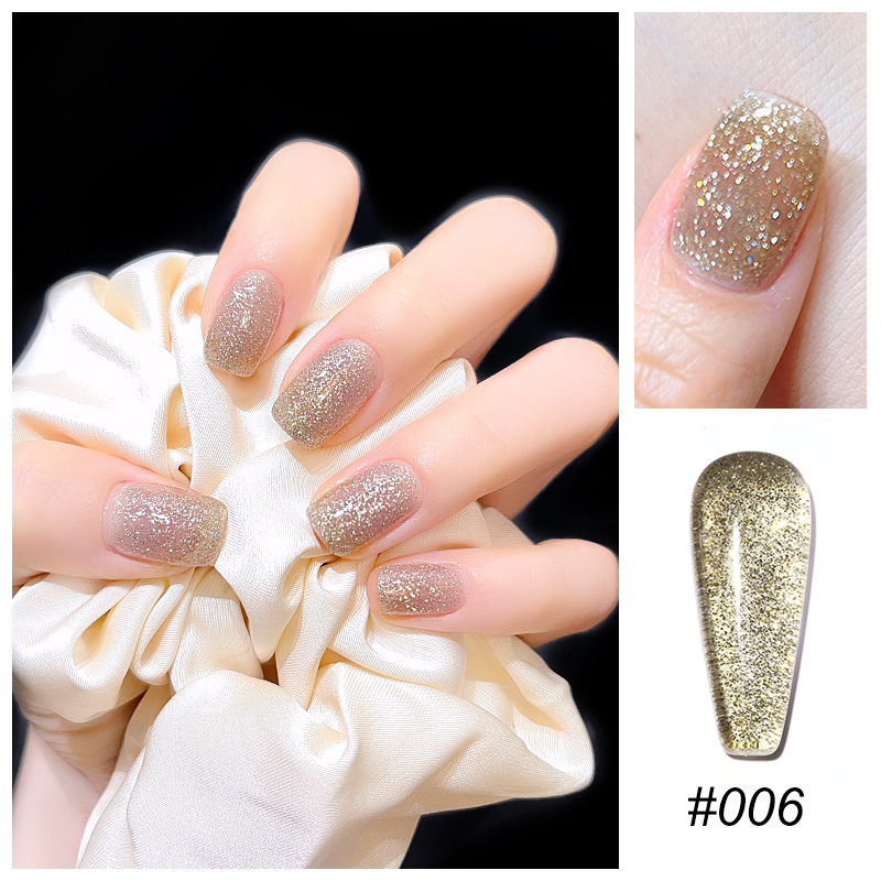 Mannfi Newest Reflective Disco Diamond Gel Nail Polish Bottle Item Color UV Glitter Nail Gel Polish Nail Supplier supplier