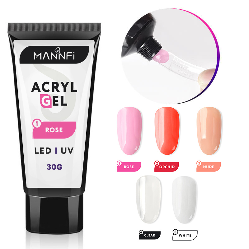 MANNFI Nail Product Non Form 15ml Cosmetics UV Acrylic Poly Gel Nail Kit 6 Colors Extend Gel For Nail Salon manufacture