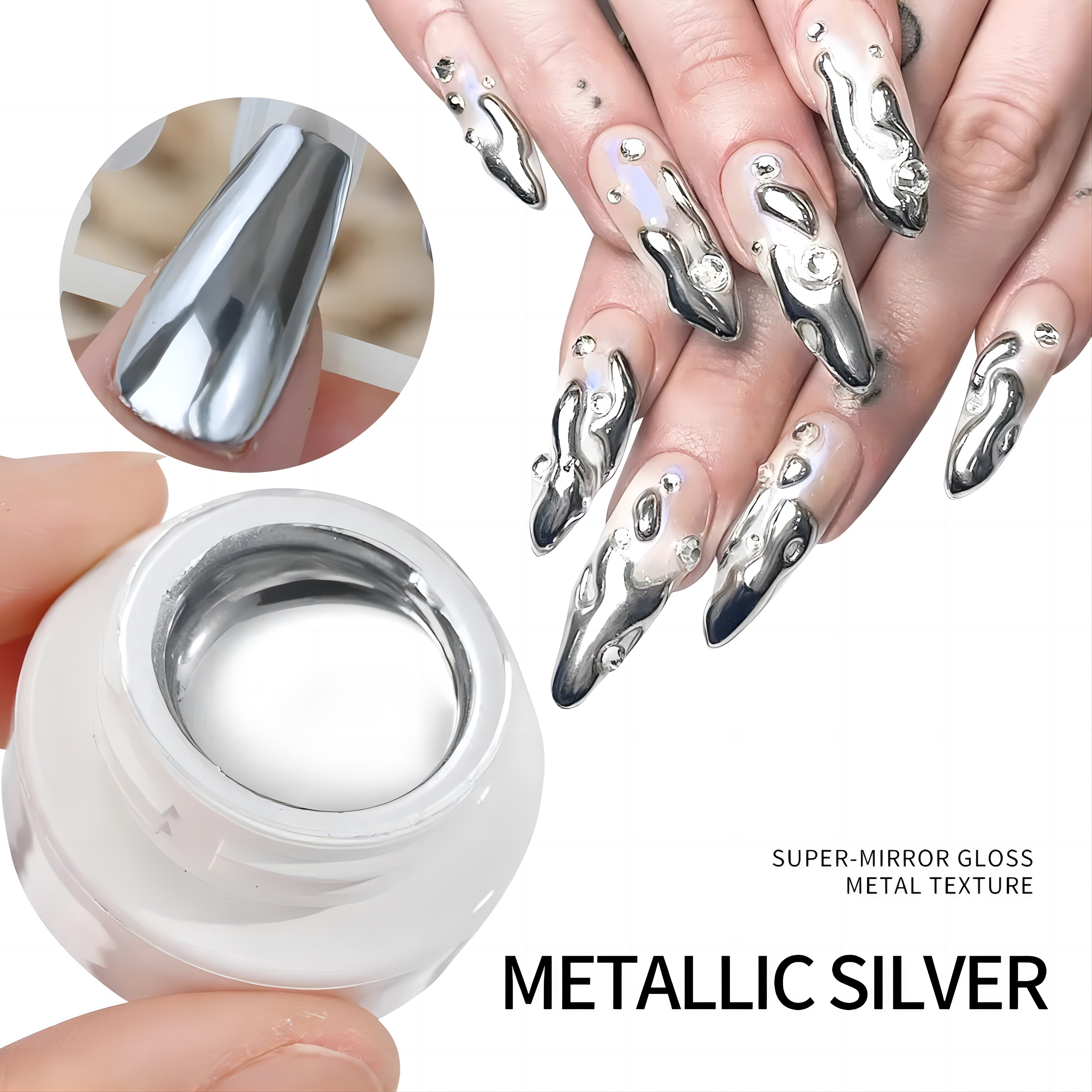 MANNFI Gold Silver Embossing Color Painting Gel Nail Polish Mirror Effect Soak Off Uv Metal Gel Polish Nail Art Design factory