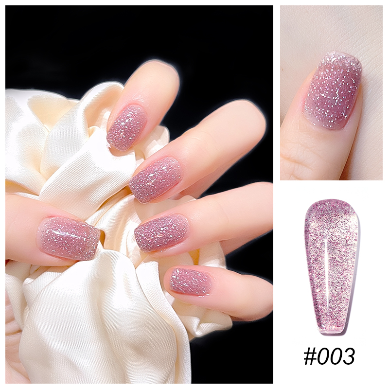 Mannfi Newest Reflective Disco Diamond Gel Nail Polish Bottle Item Color UV Glitter Nail Gel Polish Nail Supplier manufacture