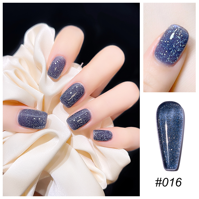 Mannfi Newest Reflective Disco Diamond Gel Nail Polish Bottle Item Color UV Glitter Nail Gel Polish Nail Supplier supplier