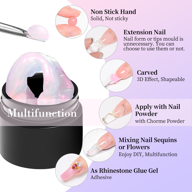 Professional Supplier Wholesale Aurora Non-stick Hand Gel Builder Extension Soak Off UV Led Extend Nail Gel Polish manufacture