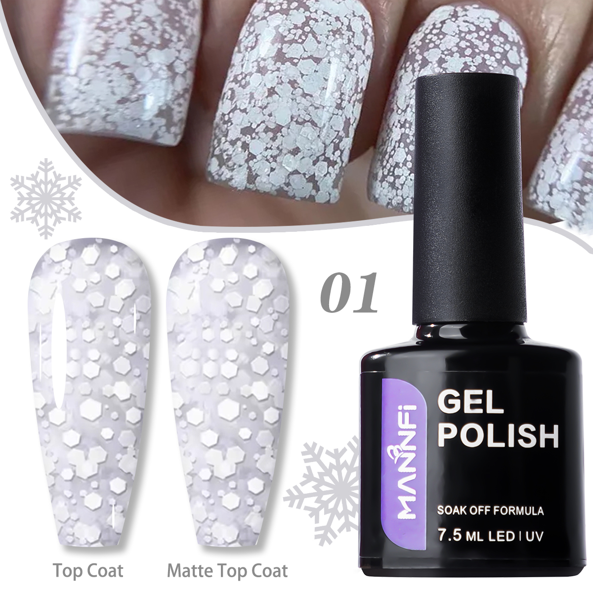 product mannfi factory top quality cheap price nail suppliers long lasting uv gel nail polish snowflake in stock 8 colors-5