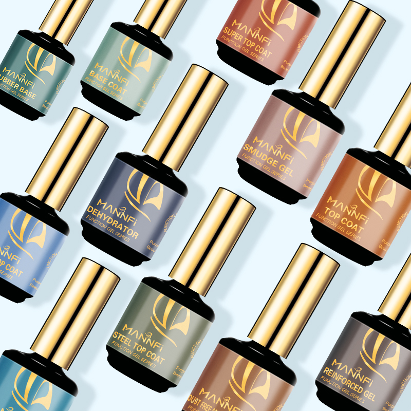 MANNFI Factory Top Quality Cheap Price Long Lasting Base Coat Super Shine Top Coat UV Gel Nail Polish Matte Top Coat details