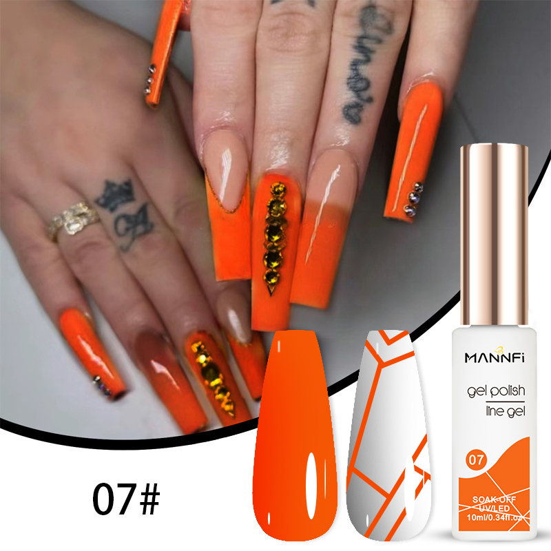 MANNFI DDP Service Factory Nail Painting Art Gel Polish Soak Off Uv Led 12 Colors Drawing Liner Gel Set Nail Product manufacture
