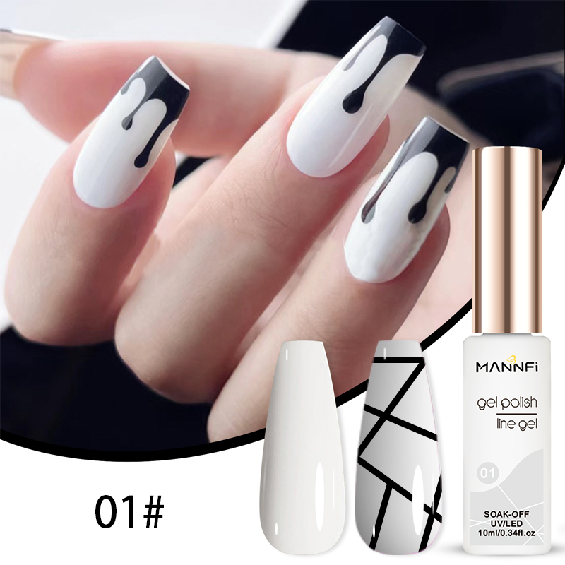 MANNFI DDP Service Factory Nail Painting Art Gel Polish Soak Off Uv Led 12 Colors Drawing Liner Gel Set Nail Product supplier