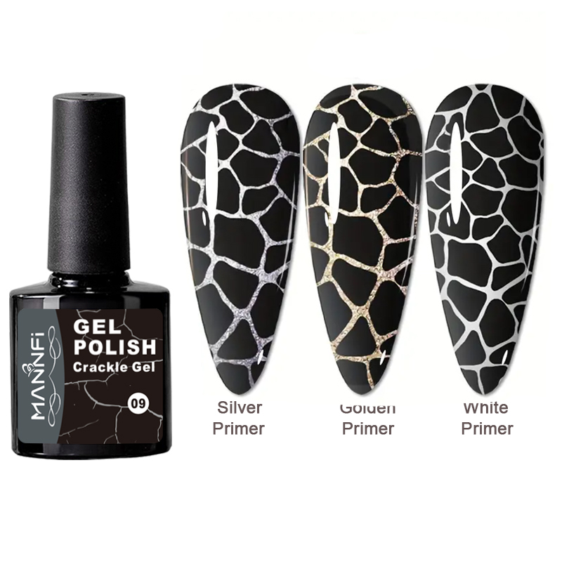 MANNFI Nail supplier Nail Art Product High Pigment Cracking Gel Manicure Semi Permanent Gel Polish Uv Led Nail Crackle Gel factory