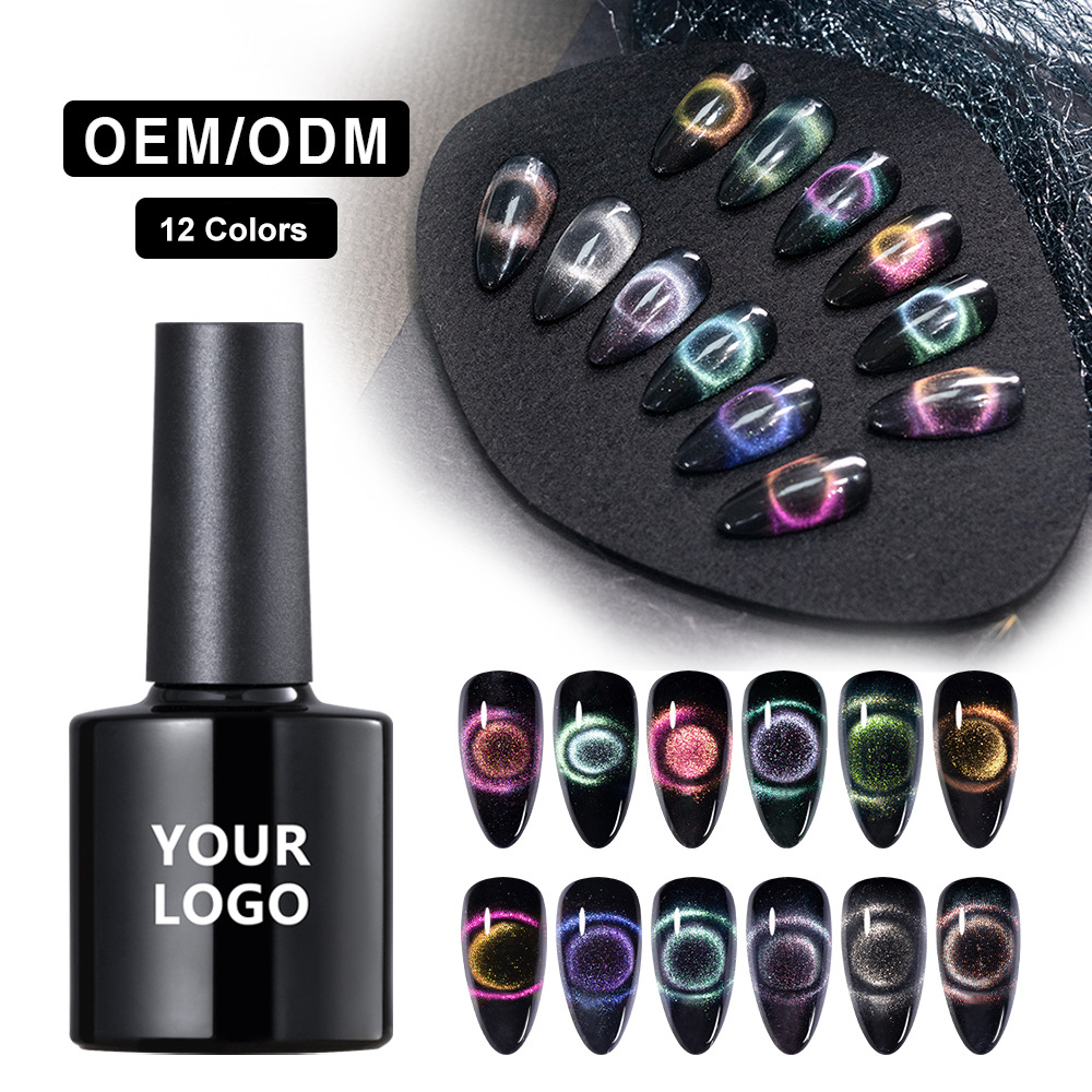 product factory price wholesale custom label newest uv 9d magnet cat eye gel nail polish high quality cat eye gel nail art product-2