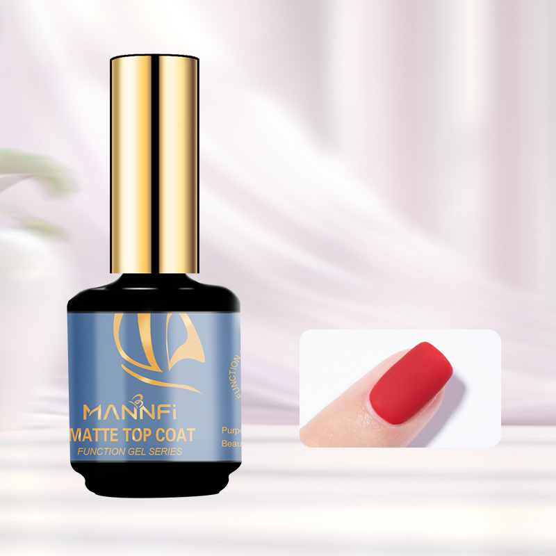 MANNFI Factory Top Quality Cheap Price Long Lasting Base Coat Super Shine Top Coat UV Gel Nail Polish Matte Top Coat supplier