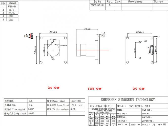 OV2718-Sensor-Camera-Module-structure
